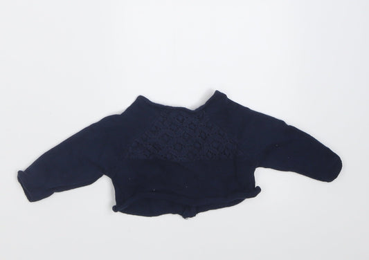 NEXT Girls Blue Cotton Cardigan Jumper One Size Button - Up to 1 month