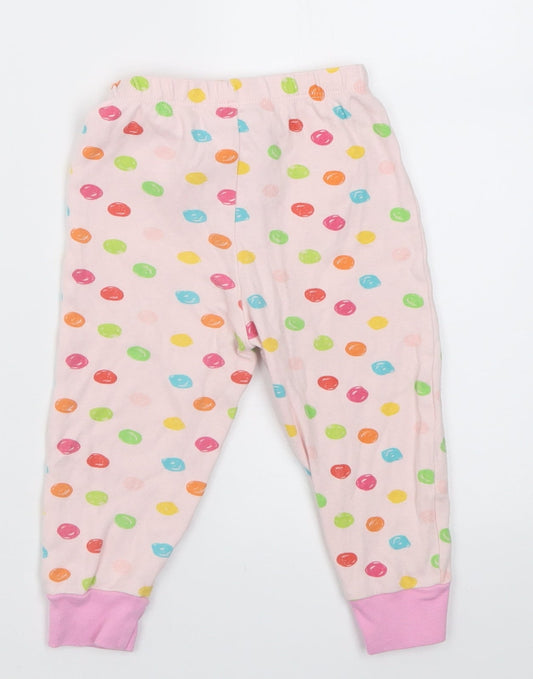 In the Night Garden Girls Pink Polka Dot Cotton Pyjama Pants Size 12-18 Months Pullover