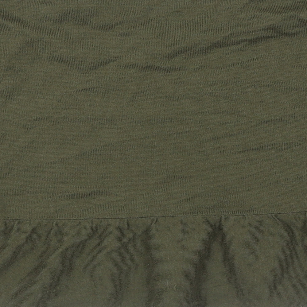 Marks and Spencer Womens Green V-Neck Acrylic Pullover Jumper Size 14