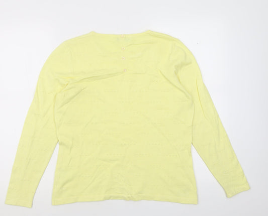 Lakeland Womens Yellow Crew Neck Viscose Pullover Jumper Size M
