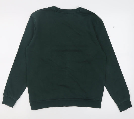 George Boys Green Cotton Pullover Sweatshirt Size 11-12 Years Pullover - School Wear