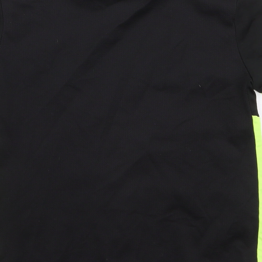 DECATHLON Boys Black Polyester Basic T-Shirt Size 6-7 Years Round Neck Pullover - Kipsta