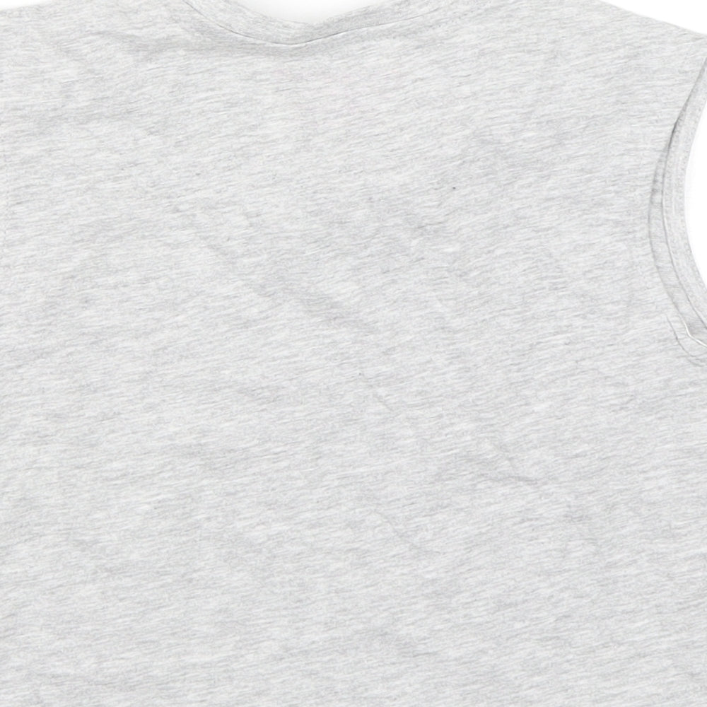 Primark Girls Grey Cotton Basic Tank Size 8-9 Years Round Neck Pullover