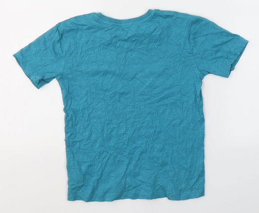 NEXT Boys Blue Cotton Basic T-Shirt Size 5 Years Round Neck - Dinosaur Woohoo