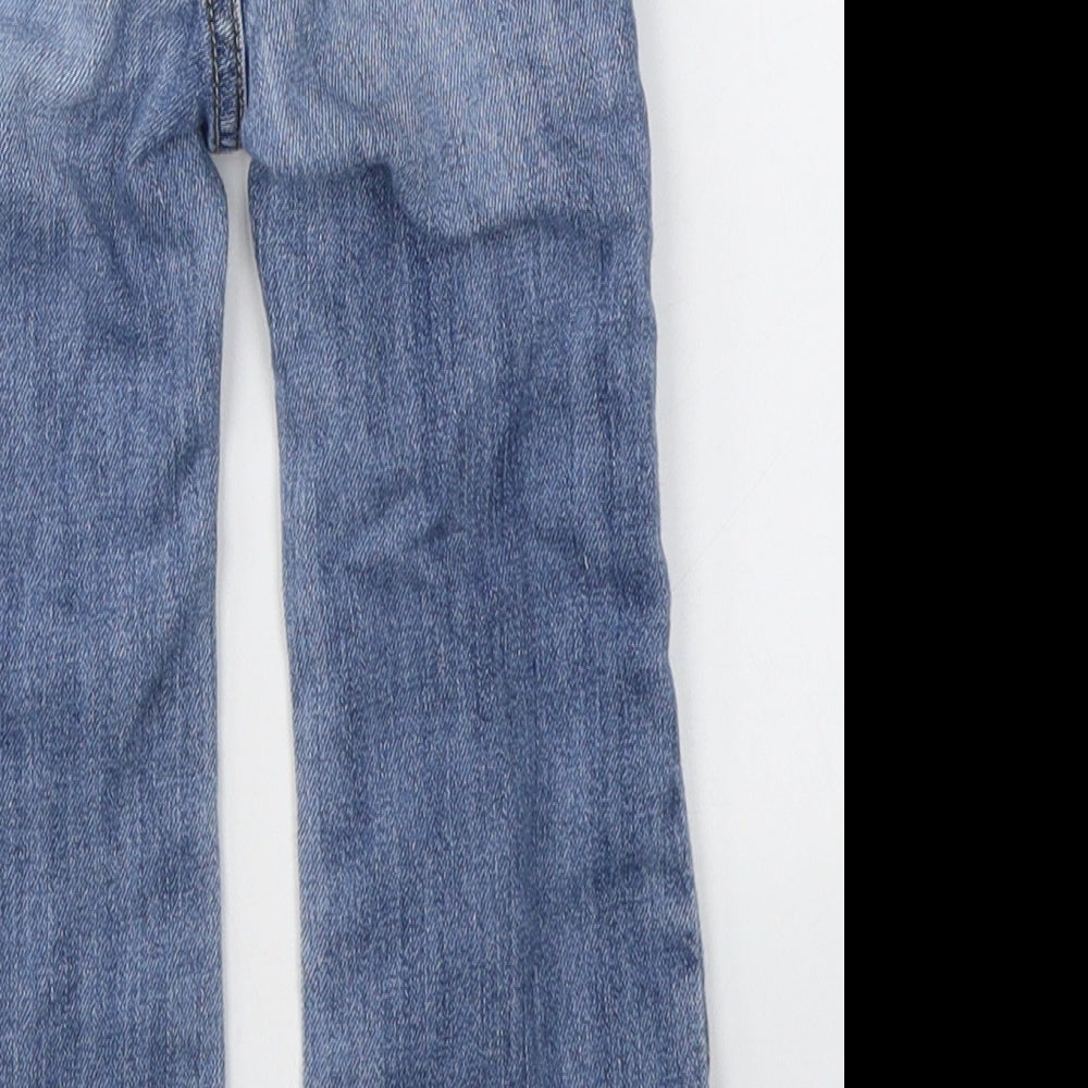 Gap Girls Blue Floral Cotton Flared Jeans Size 3 Years Regular