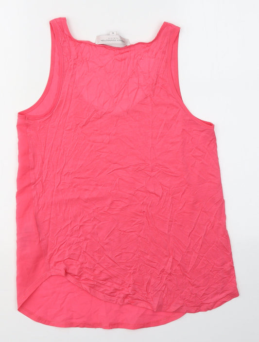 French Connection Womens Pink Polyester Basic Tank Size XS Round Neck