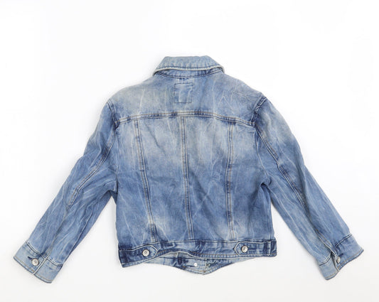 Denim Co. Womens Blue Jacket Coat Size 8 Button