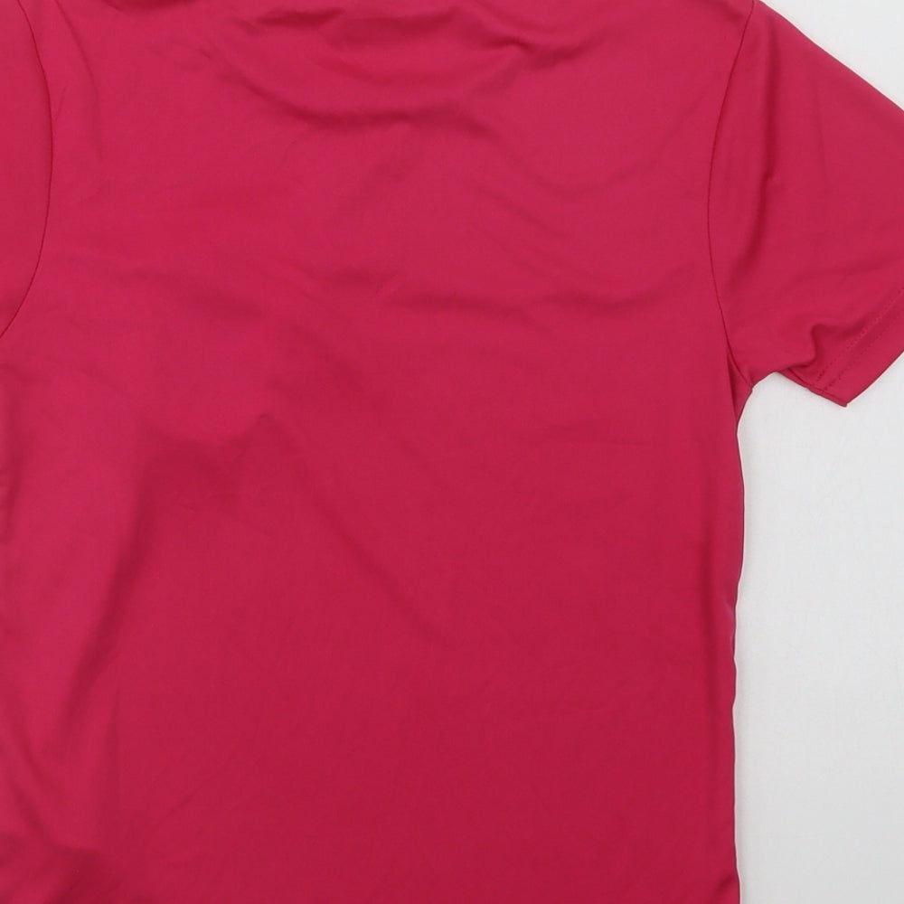Brand and care label for Awdis girls’ pink polyester basic t-shirt, size 5-6, years crew neck - build, believe, achieve