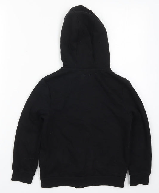 Jeff&Co Boys Black Cotton Full Zip Hoodie Size 7-8 Years Zip