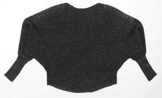 Foresta Bella Womens Black Round Neck Viscose Pullover Jumper Size S