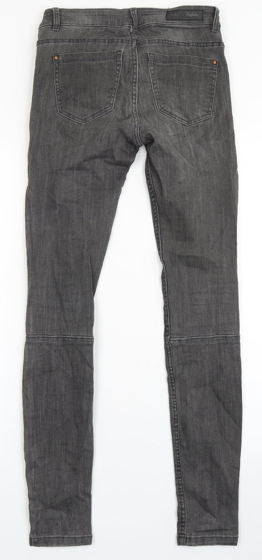 Zara Womens Grey Polyester Jegging Jeans Size 6 L29 in Regular Button
