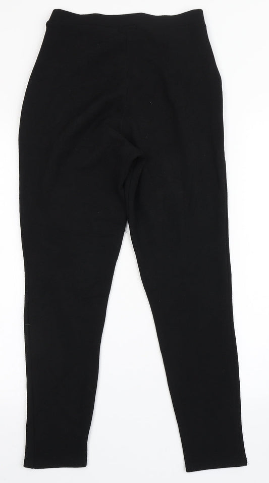 Boohoo Womens Black Polyester Trousers Size 10 L26 in Regular