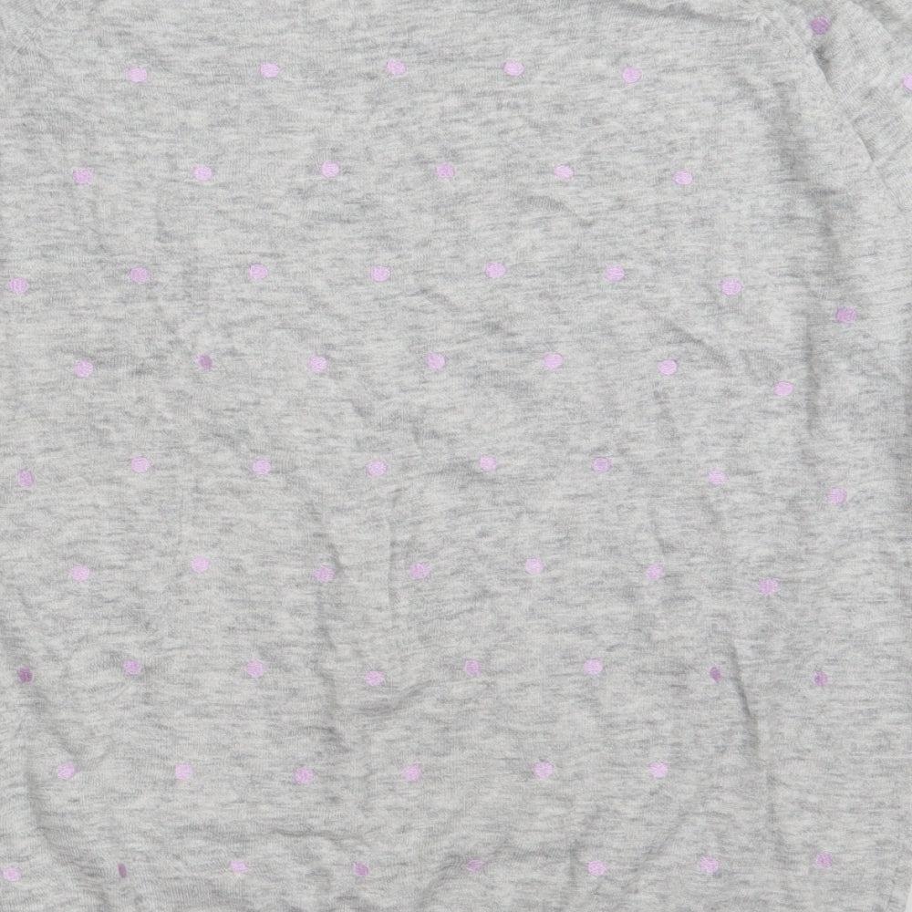 Maine Womens Grey Crew Neck Polka Dot Polyester Pullover Jumper Size 18