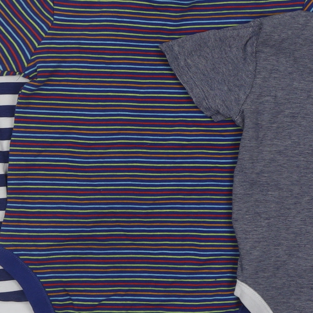 Dunnes Stores Baby Multicoloured Striped Cotton Babygrow One-Piece Button - 2-3 Years