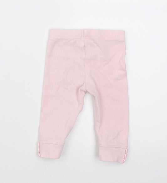 TU Girls Pink Cotton Capri Trousers Size 3-6 Months Pullover