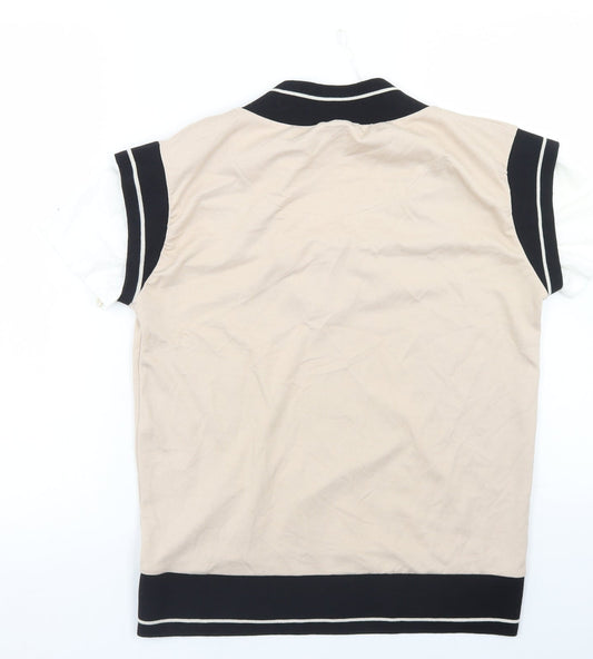 Gallery Womens Beige Viscose Basic Tank Size XS Crew Neck - T Shirt Underlayer