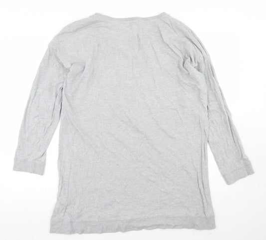 Marks and Spencer Womens Grey Cotton Basic T-Shirt Size 14 Crew Neck - Mickey Mouse