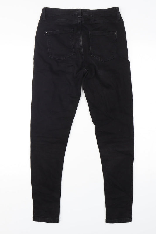 Dorothy Perkins Womens Black Cotton Skinny Jeans Size 8 L28 in Regular