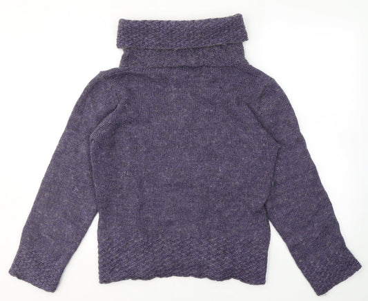 Savida Womens Purple Roll Neck Acrylic Pullover Jumper Size 16