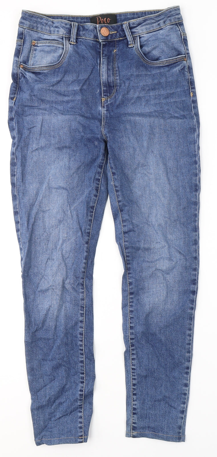 Polo Womens Blue Cotton Skinny Jeans Size 10 L25 in Regular Zip