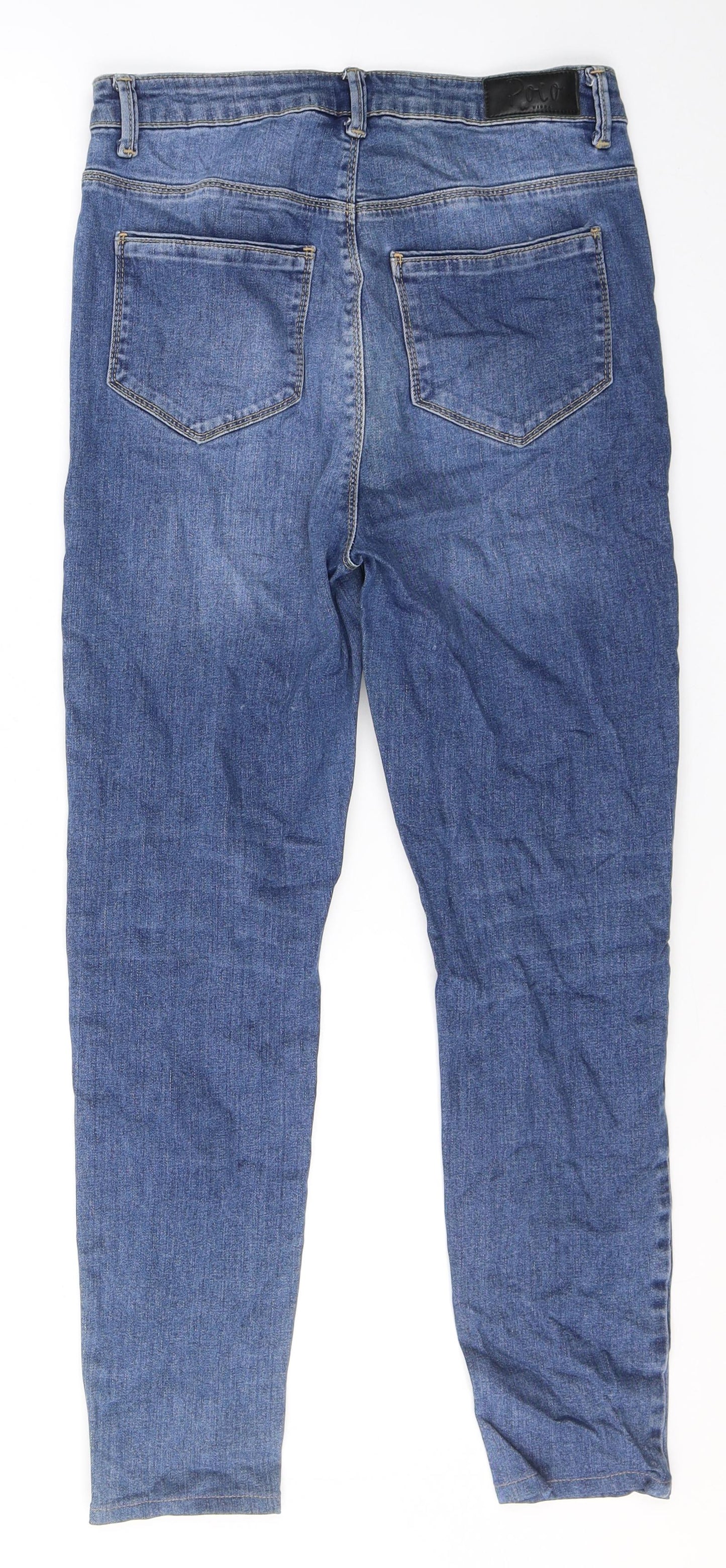 Polo Womens Blue Cotton Skinny Jeans Size 10 L25 in Regular Zip