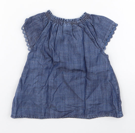 NEXT Girls Blue Modal A-Line Size 3-6 Months Round Neck Pullover
