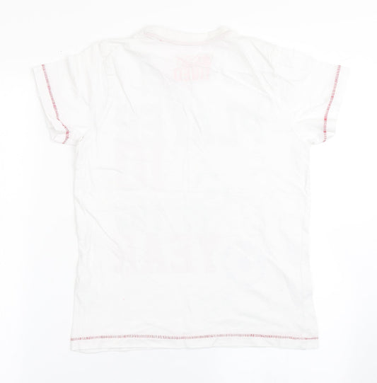 Matalan Boys White 100% Cotton Basic T-Shirt Size 11 Years Round Neck Pullover - Football