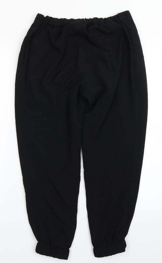 Topshop Womens Black Polyester Trousers Size 10 L24 in Regular