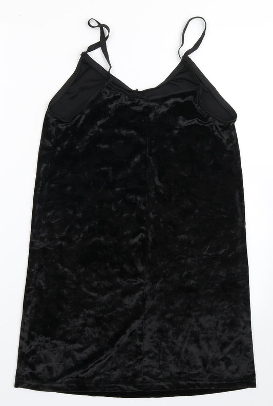 Topshop Womens Black Polyester Bodycon Size 8 Round Neck Pullover