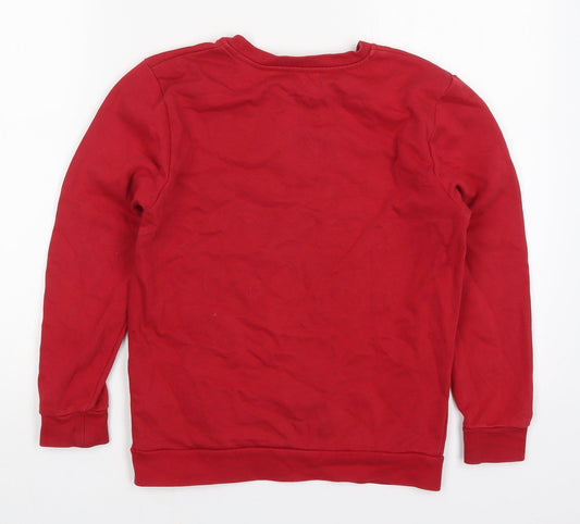 George Boys Red Cotton Pullover Sweatshirt Size 9-10 Years Pullover