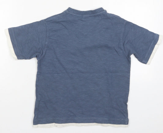 NEXT Boys Blue Cotton Basic T-Shirt Size 5 Years V-Neck Pullover