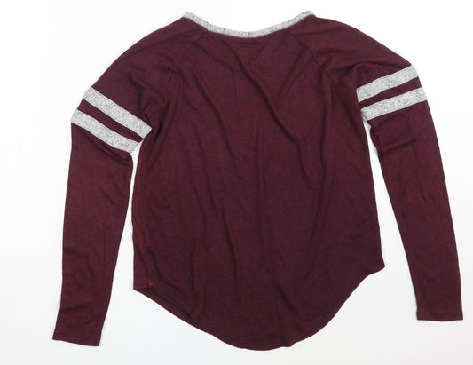 SO Womens Purple Rayon Pullover Sweatshirt Size XS