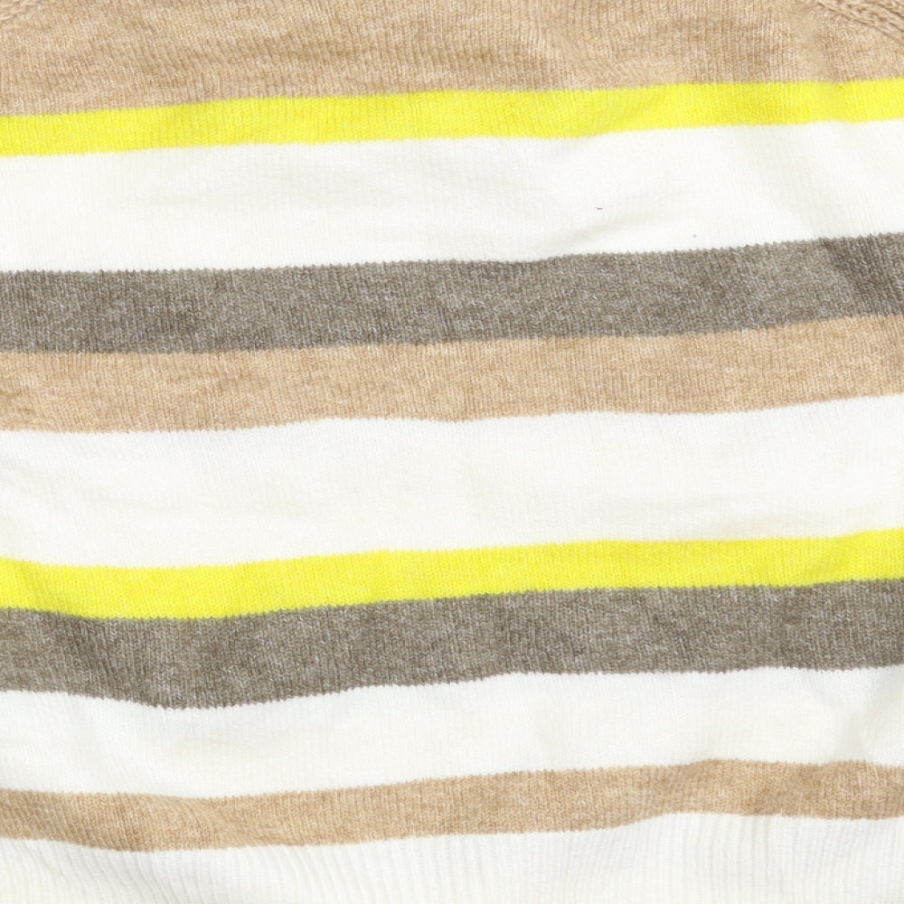 Marks and Spencer Womens Multicoloured Round Neck Striped Acrylic Pullover Jumper Size L