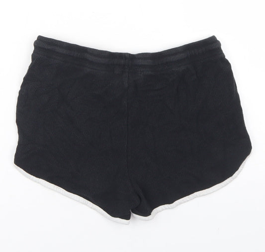 Primark Womens Black Cotton Sweat Shorts Size S Regular Drawstring