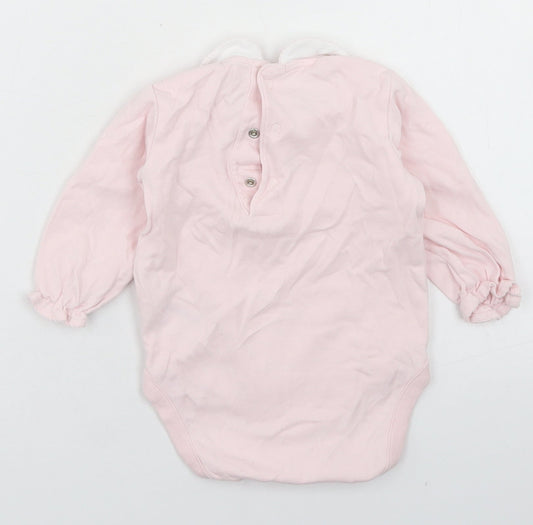 NEXT Girls Pink Cotton Romper One-Piece Size 6-9 Months Snap