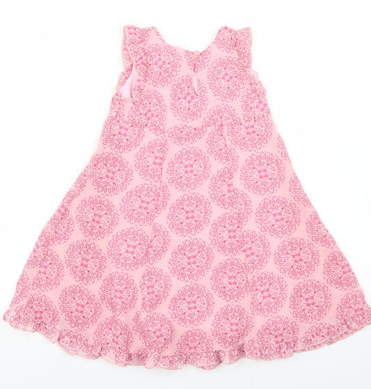 Mothercare Girls Pink Batik Polyester A-Line Size 12-18 Months V-Neck Button