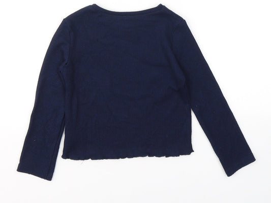 Angel Girls Blue Polyester Pullover Casual Size 2-3 Years Round Neck