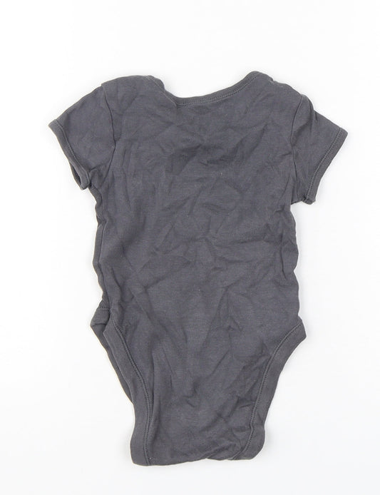 Primark Girls Grey Cotton Babygrow One-Piece Size 6-9 Months Snap