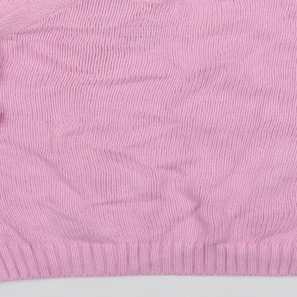 H&M Girls Pink Round Neck Cotton Pullover Jumper Size 13-14 Years