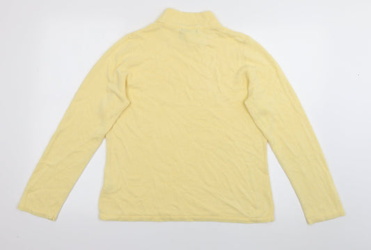 Bonmarché Womens Yellow High Neck Acrylic Pullover Jumper Size M