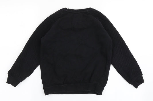 Batman Boys Black Cotton Pullover Sweatshirt Size 7-8 Years Pullover - Batman