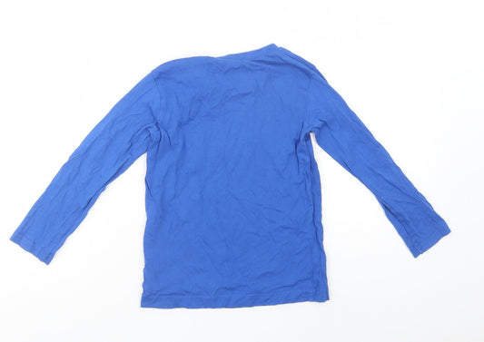 Dunnes Stores Boys Blue Cotton Basic T-Shirt Size 5 Years Crew Neck Pullover