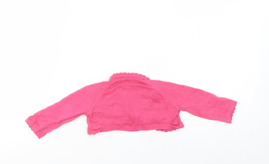 NEXT Baby Pink Cotton Shrug Jumper Size 3-6 Months Button