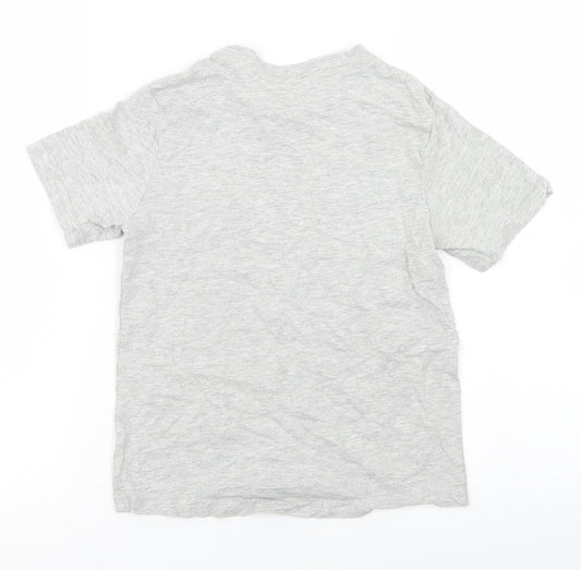 Studio Boys Grey Cotton Basic T-Shirt Size 8-9 Years Crew Neck