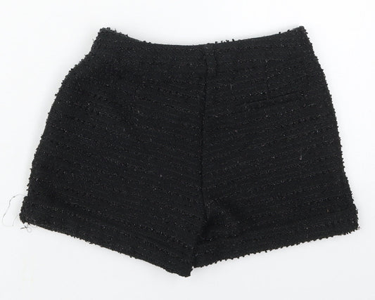 George Girls Black Polyester Mom Shorts Size 6-7 Years Regular Hook & Eye