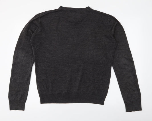 Celtic Football Club Mens Grey Round Neck Acrylic Pullover Jumper Size L