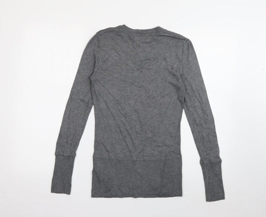 H&M Womens Grey Round Neck Polyamide Pullover Jumper Size M