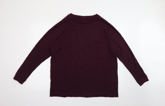 H&M Mens Purple Crew Neck Cotton Pullover Jumper Size M