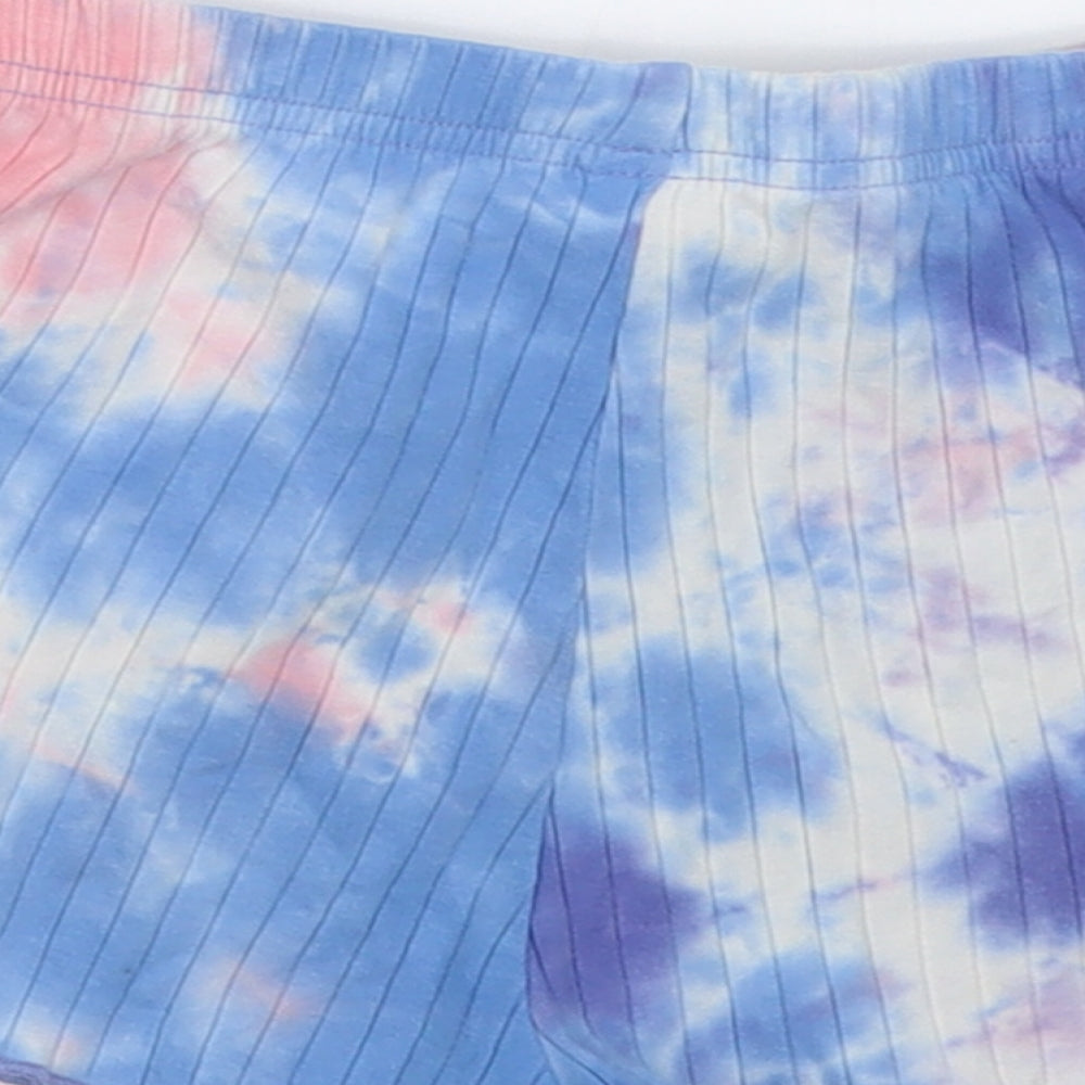 SheIn Girls Blue Cotton Boyfriend Shorts Size 7 Years Regular - Ombre two tone