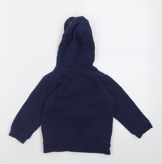 georgr Boys Blue Jacket Size 12-18 Months Zip - Bear Ear Hood